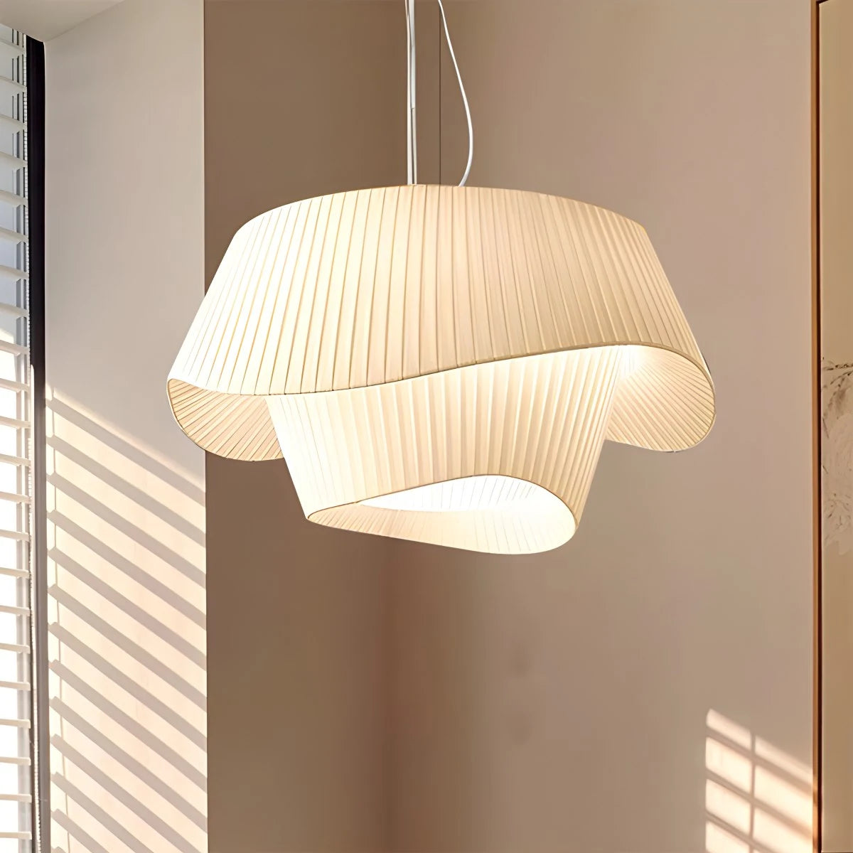 Antizer Pleated Fabric Drum Pendant Light for Modern Interiors