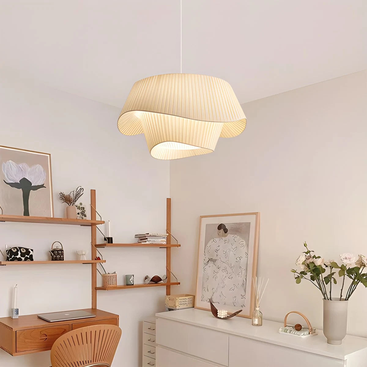 Antizer Pleated Fabric Drum Pendant Light for Modern Interiors