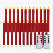 Antizer Red Drip Flameless Taper Candle 24 Pack × 16