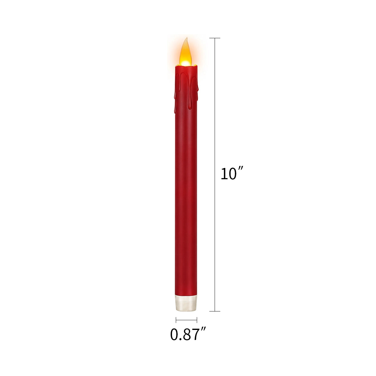 Antizer Red Drip Flameless Taper Candle 24 Pack × 16
