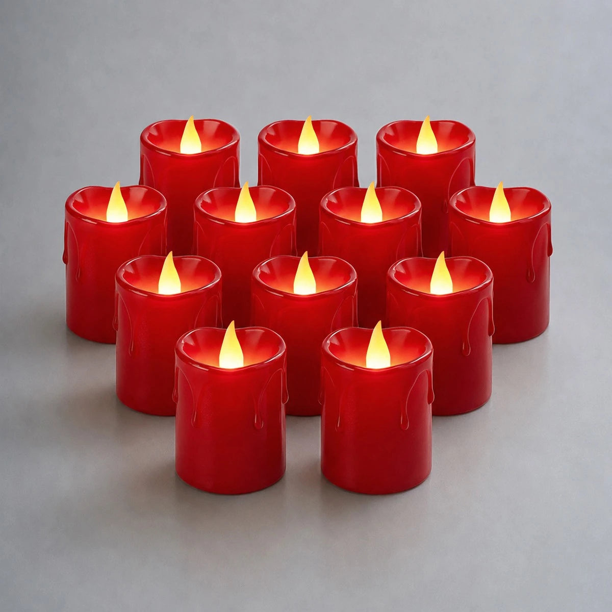Antizer Red Drip Flameless Votive Candles 12 Pack × 36