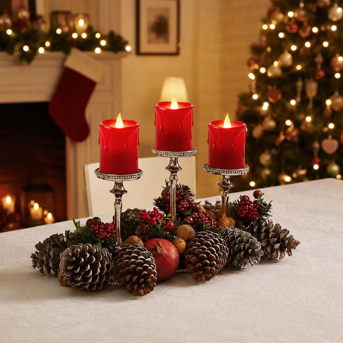 Antizer Red Drip Flameless Votive Candles 12 Pack × 36
