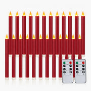 Antizer Red Smooth Flameless Taper Candle 24 Pack × 16