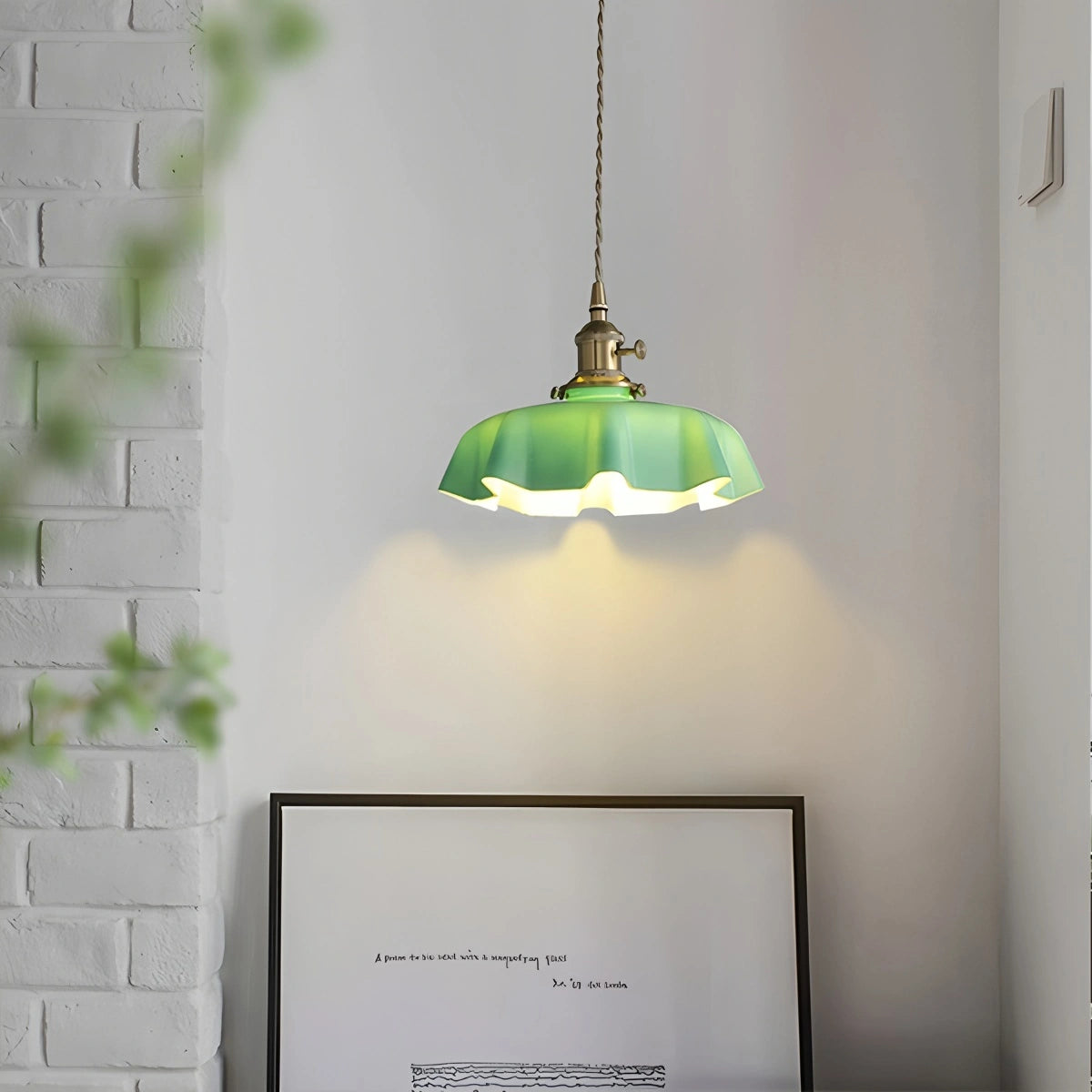 Antizer Retro Coloured Glass Pendant Light for Kitchen