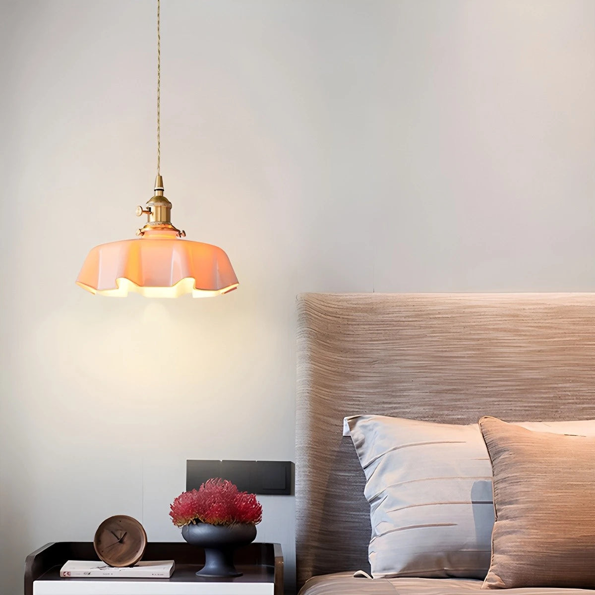 Antizer Retro Coloured Glass Pendant Light for Kitchen