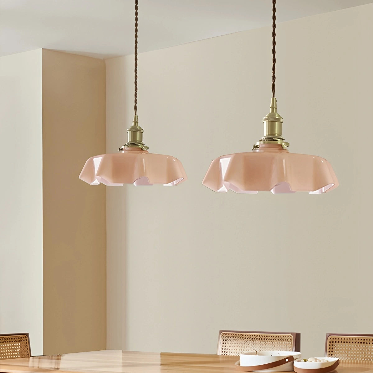 Antizer Retro Coloured Glass Pendant Light for Kitchen