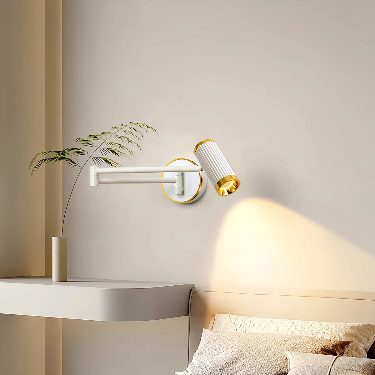 Antizer Roman Column Wall Sconce for Bedroom Gold Neutral Light