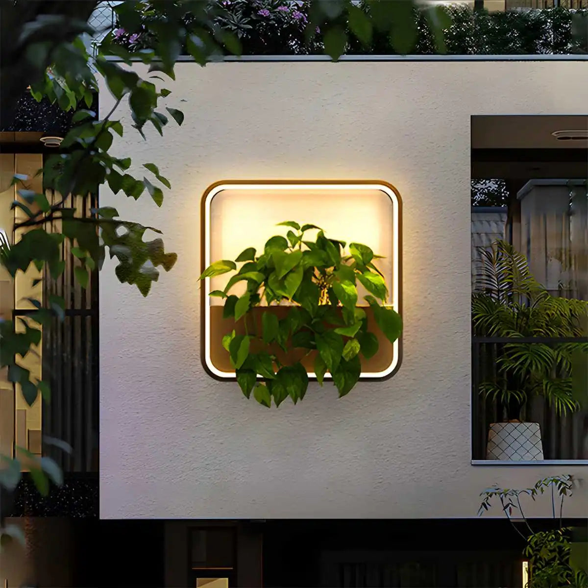 Antizer Solar Outdoor Potted Wall Light Automatic Switch Warm Light