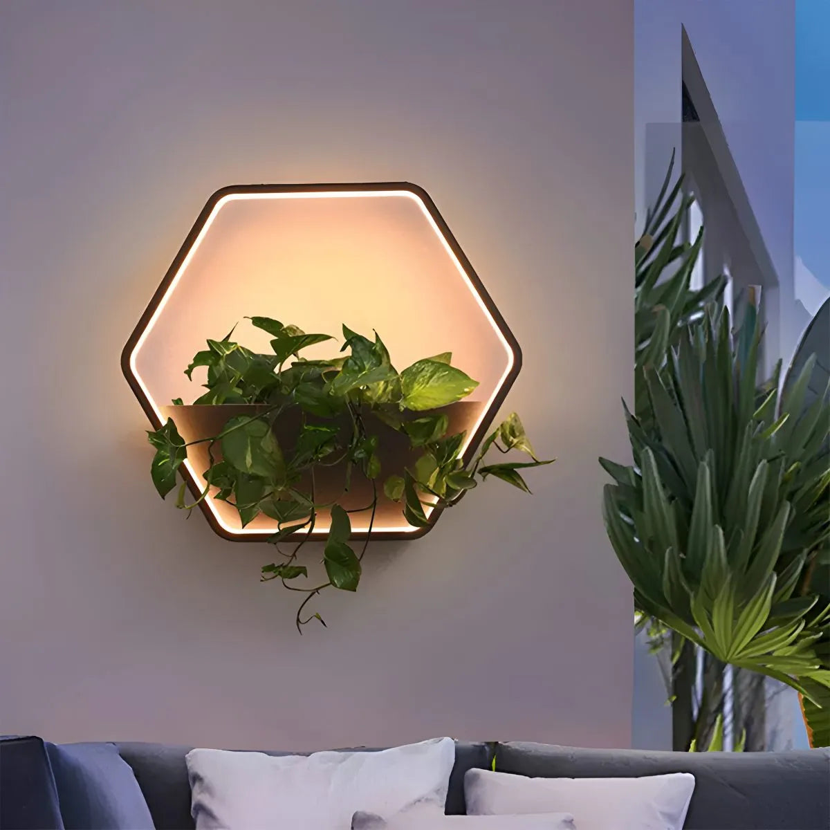 Antizer Solar Outdoor Potted Wall Light Automatic Switch Warm Light