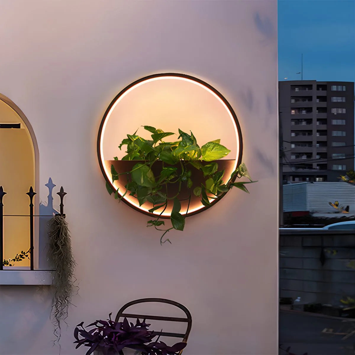Antizer Solar Outdoor Potted Wall Light Automatic Switch Warm Light