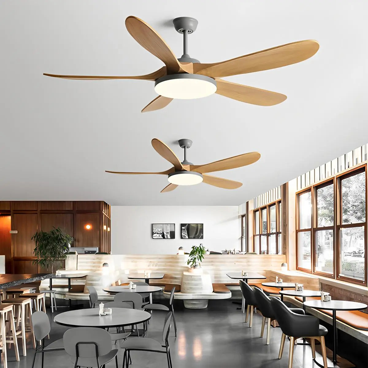 Antizer 5-leaf Wood Ceiling Fan Light