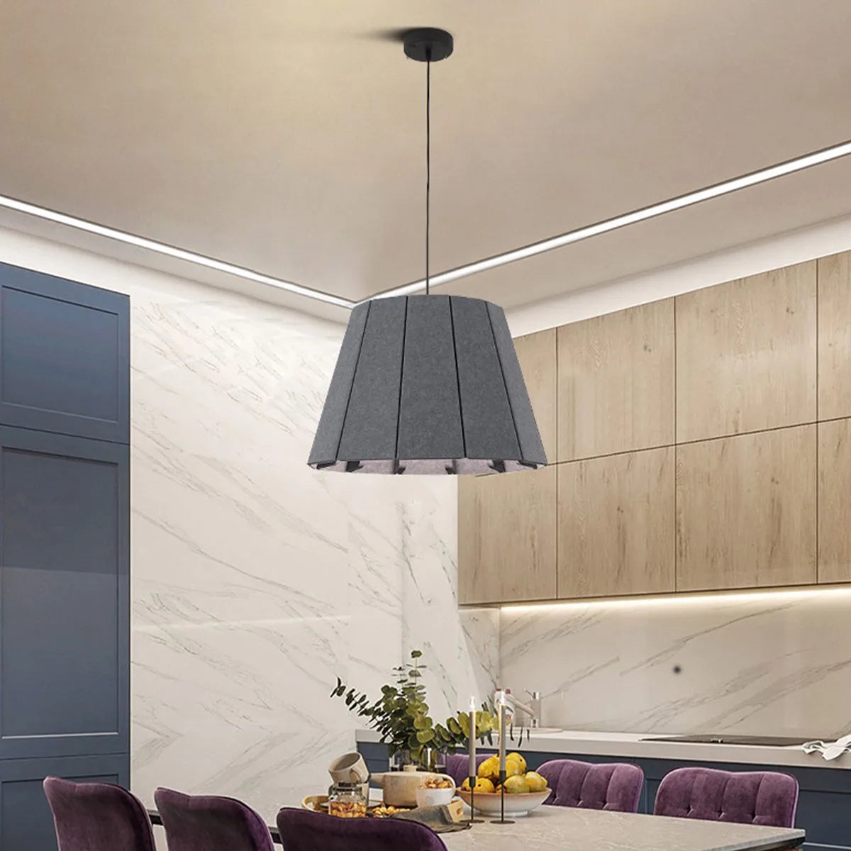 Antizer Splicing Board Circular Acoustic Pendant Light Grey