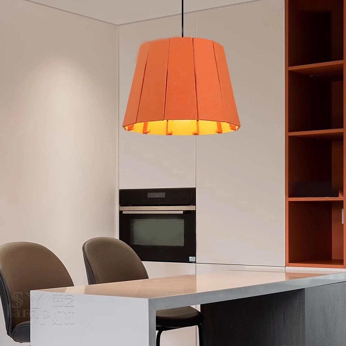 Antizer Splicing Board Circular Acoustic Pendant Light Orange