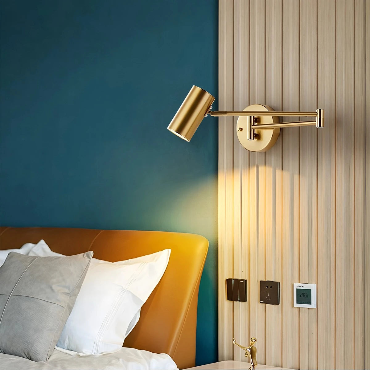 Antizer Swing Arm Wall Sconce for Bedroom