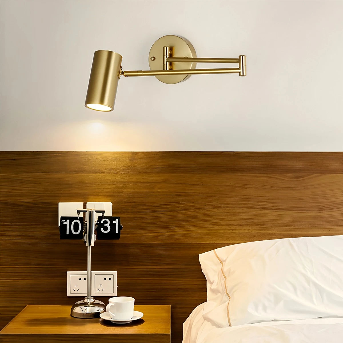 Antizer Swing Arm Wall Sconce for Bedroom