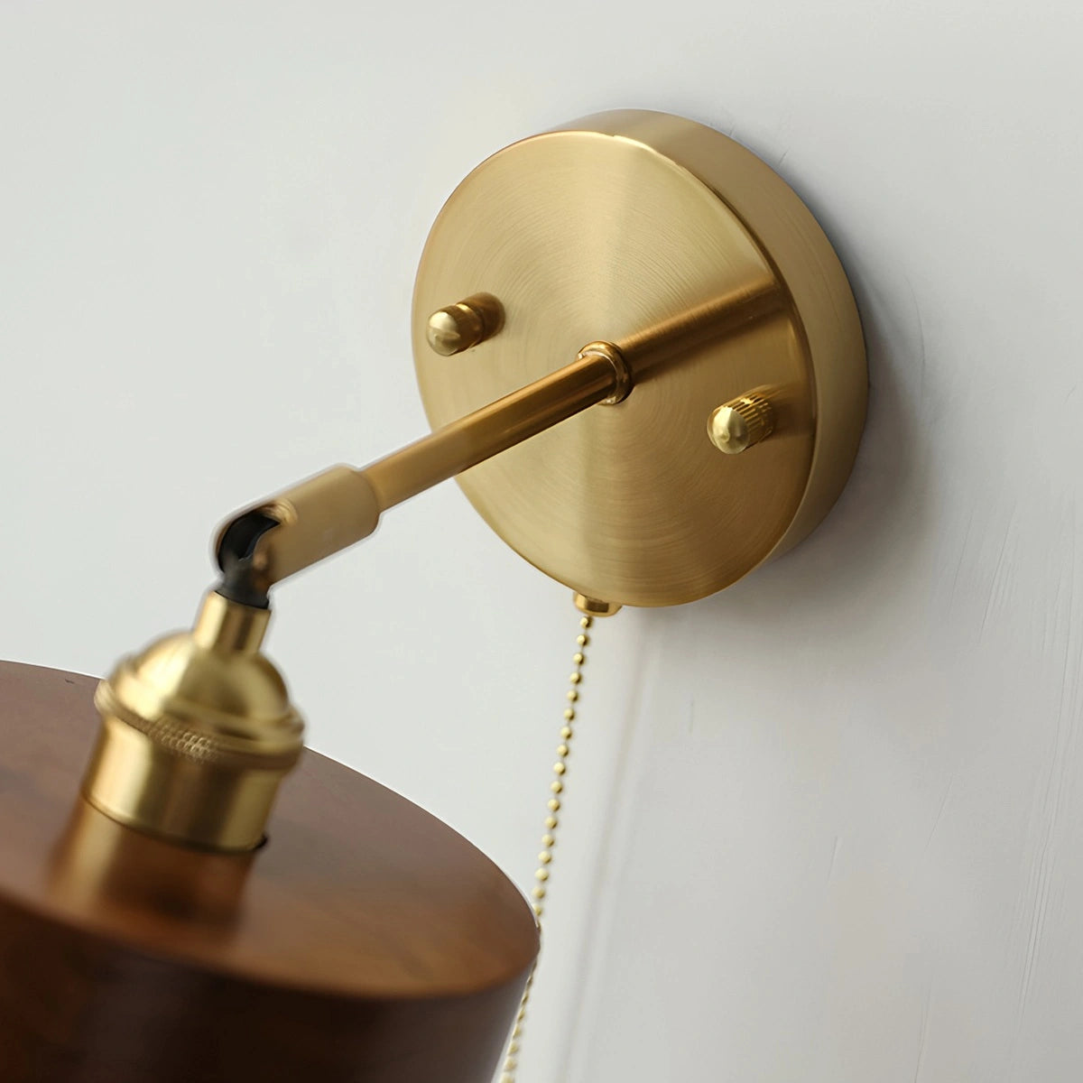 Antizer Vintage Wood Pull Chain Switch Wall Lamp
