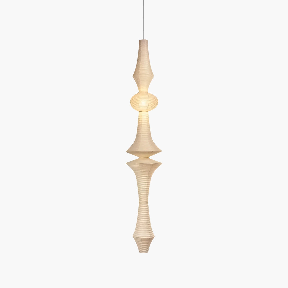 Antizer Washi Paper Corner Pendant Light for High Ceilings