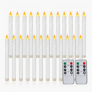 Antizer White Drip Flameless Taper Candle 24 Pack × 16