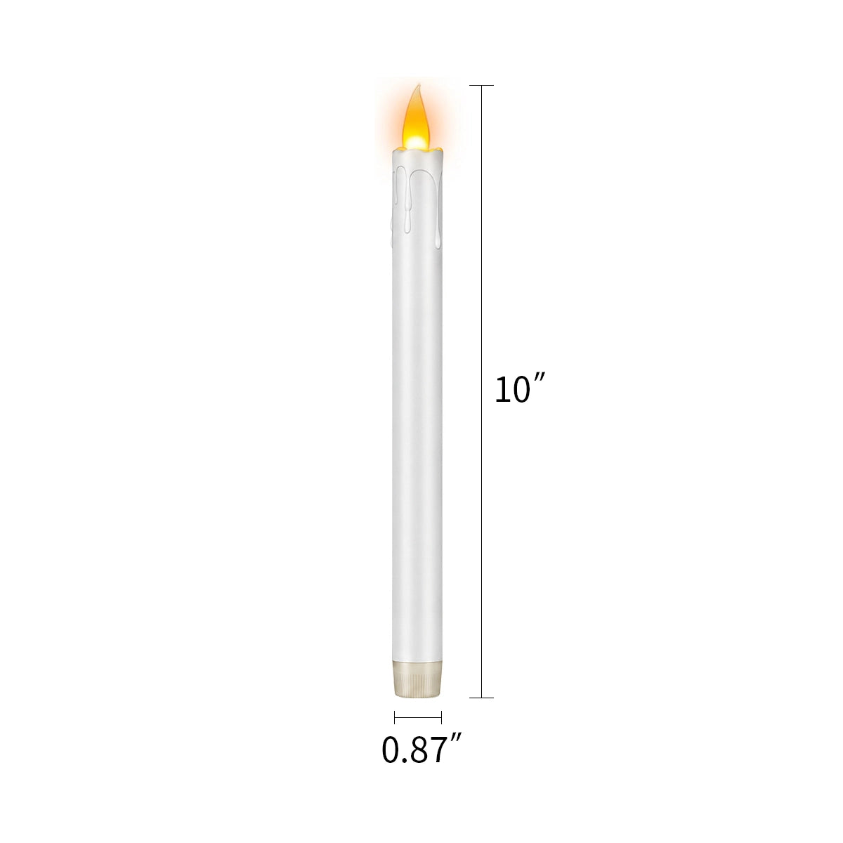 Antizer White Drip Flameless Taper Candle 24 Pack × 16