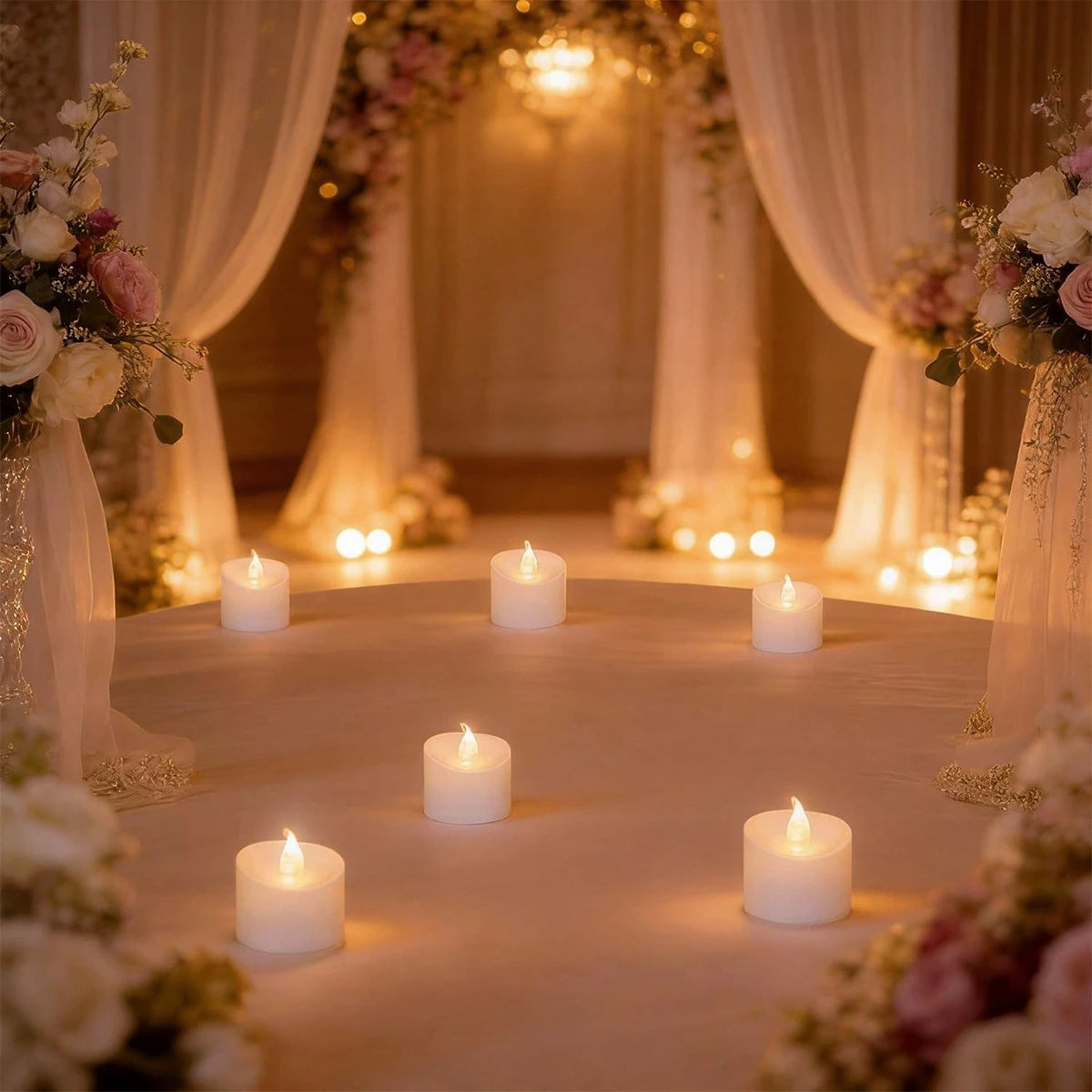 Antizer White  LED Flameless Candle Tealights 100 Pack × 18