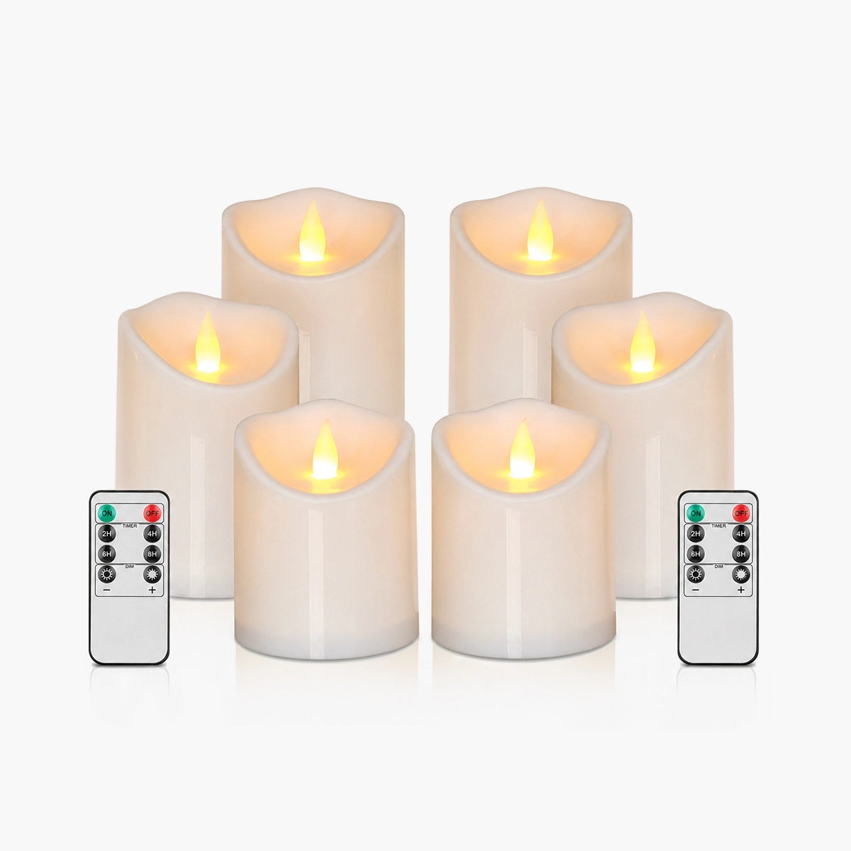 Antizer White Outdoor Waterproof Pillars Flameless Candle 24 Pack × 6