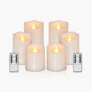 Antizer White Outdoor Waterproof Pillars Flameless Candle 24 Pack × 6