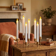 Antizer White Smooth Flameless Taper Candle 24 Pack × 16