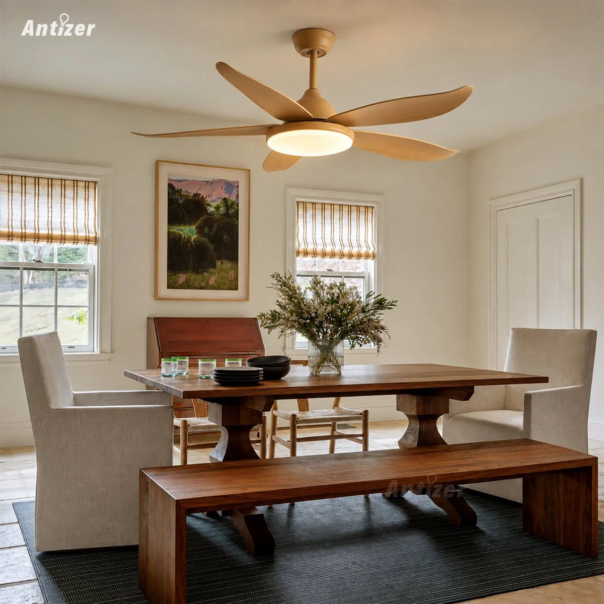 Antizer 5 Blade Contemporary Ceiling Fan Lamp