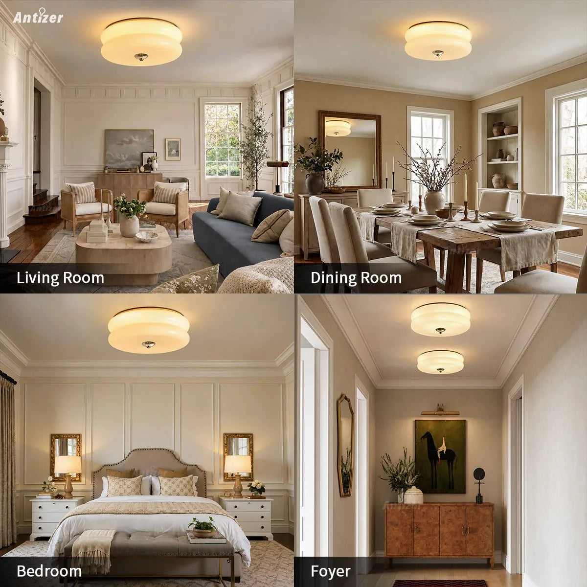 Antizer Art Deco Vintage Ceiling Light for Bedroom