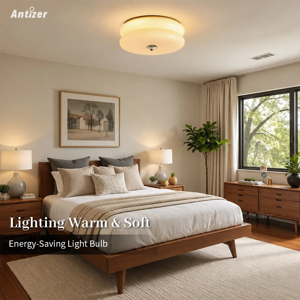 Antizer Art Deco Vintage Ceiling Light for Bedroom