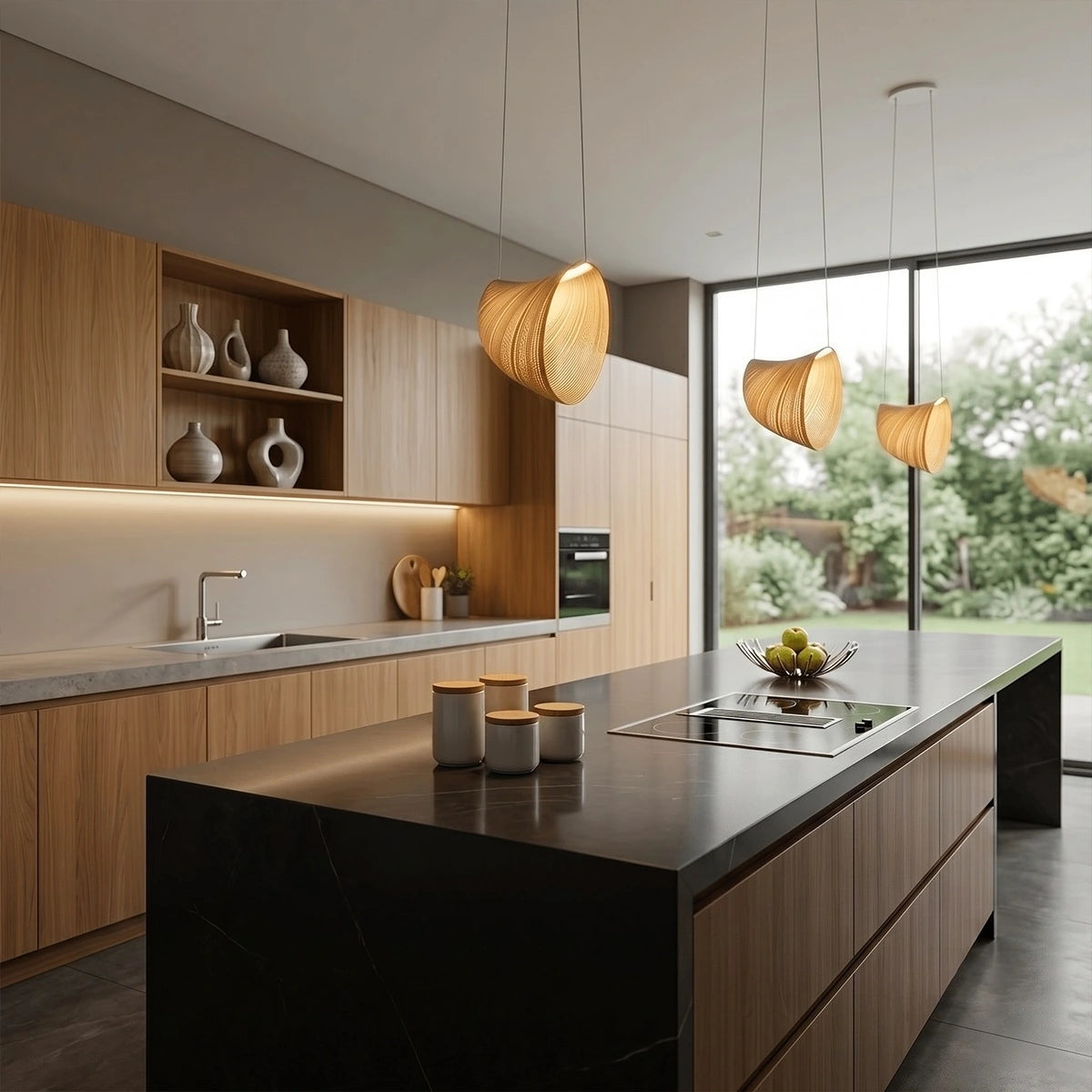 Antizer Art Irregular Wooden Deco Pendant Light