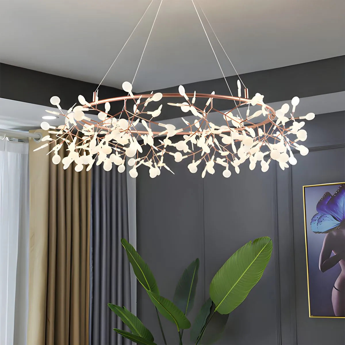 Antizer Branch Firefly Chandelier for Living Room 216 Heads-150cm / 59.06"