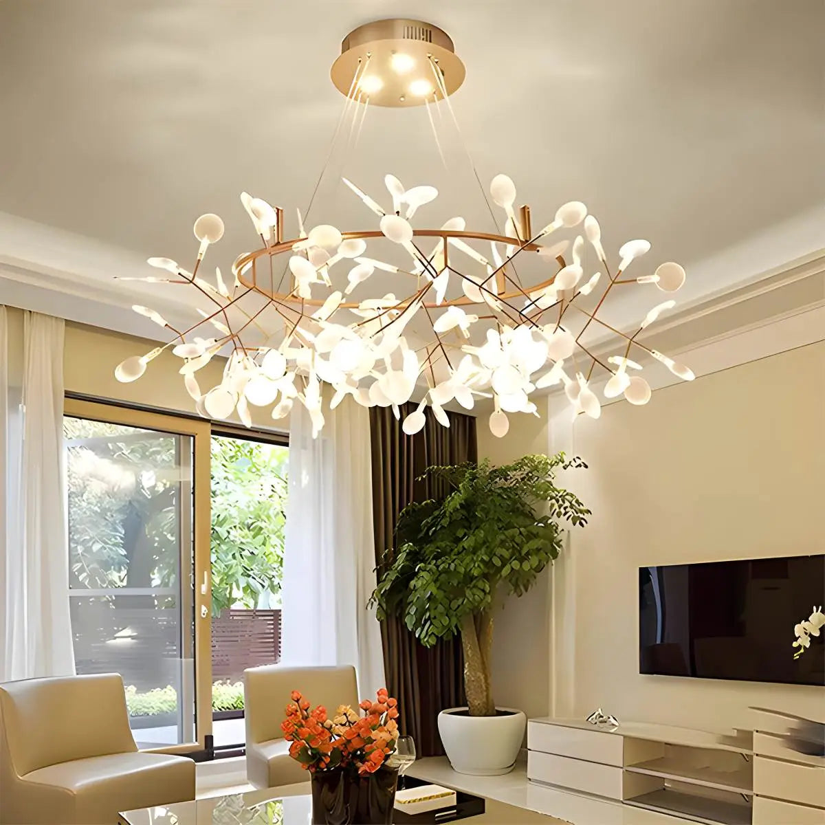 Antizer Branch Firefly Chandelier for Living Room 162 Heads-125cm / 49.21"