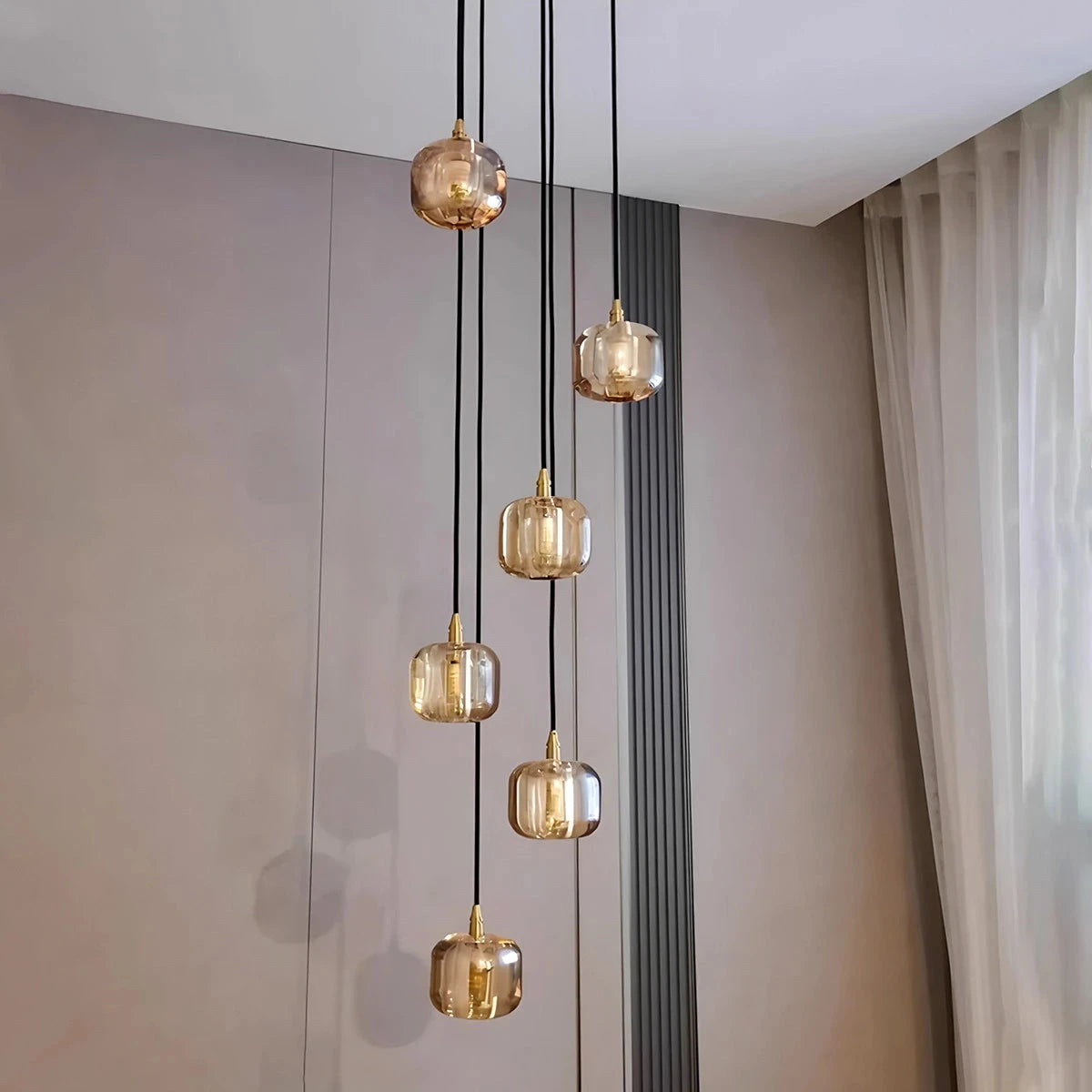 modern multi glass chandelier