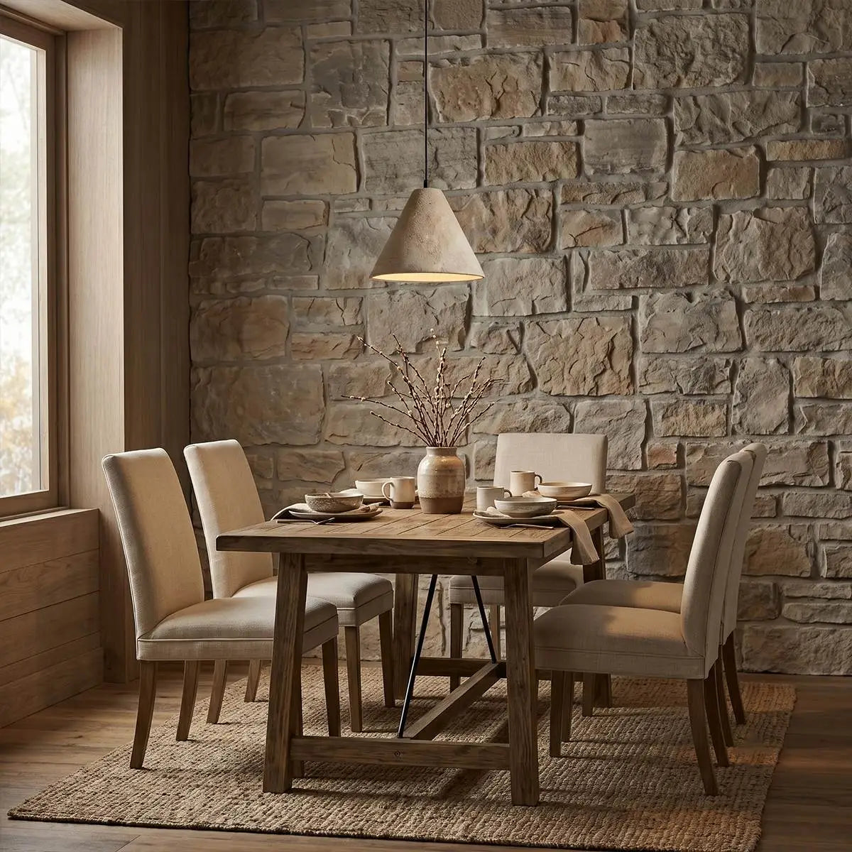 Antizer Conical Travertine Pendant Light