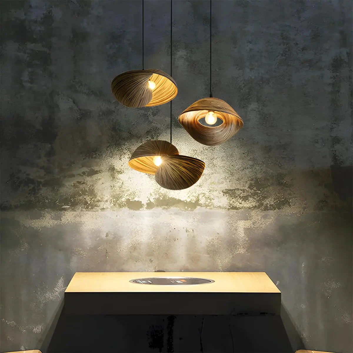 Antizer Creative Art Bamboo Weaving Pendant Light