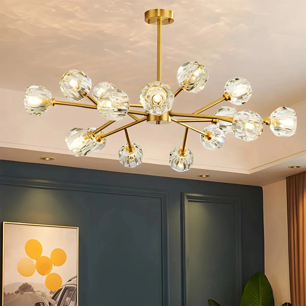 Antizer Crystal Ball Round Cluster Chandelier