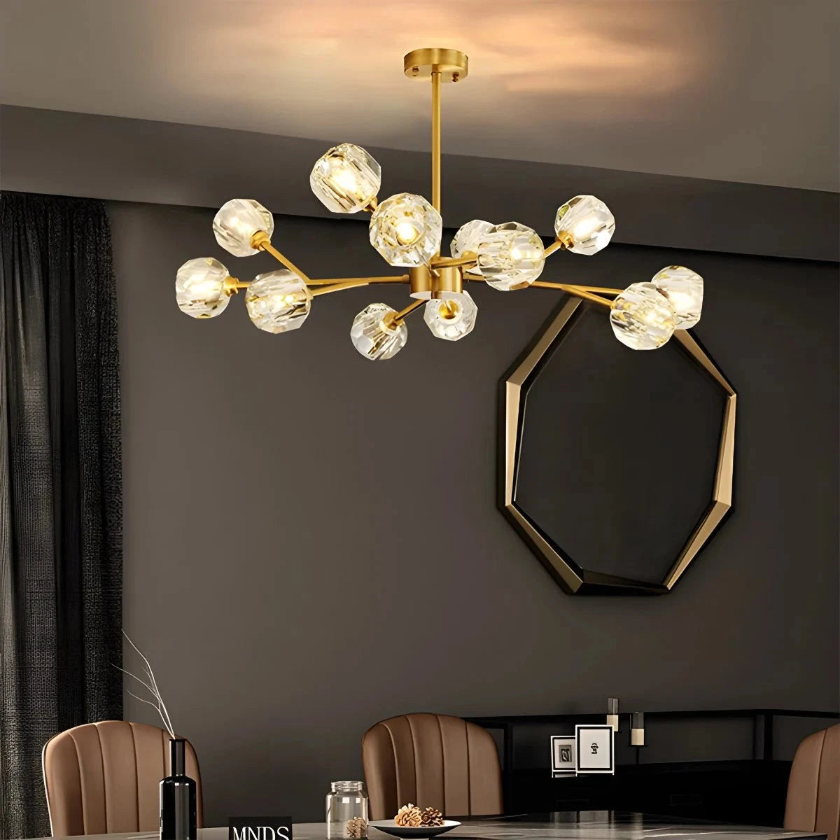 Antizer Crystal Ball Round Cluster Chandelier