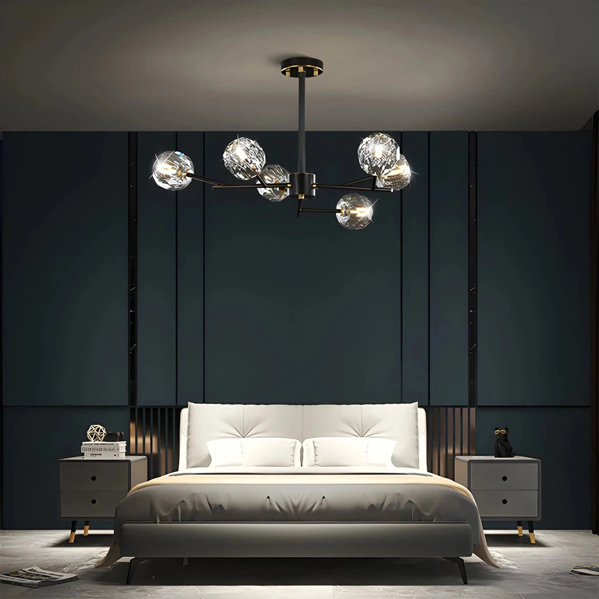 Antizer Crystal Ball Round Cluster Chandelier