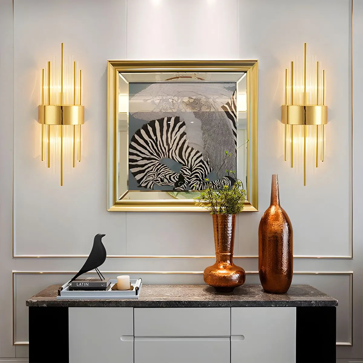 Antizer Crystal Glass Luxury Wall Sconce Style L 3 Colors