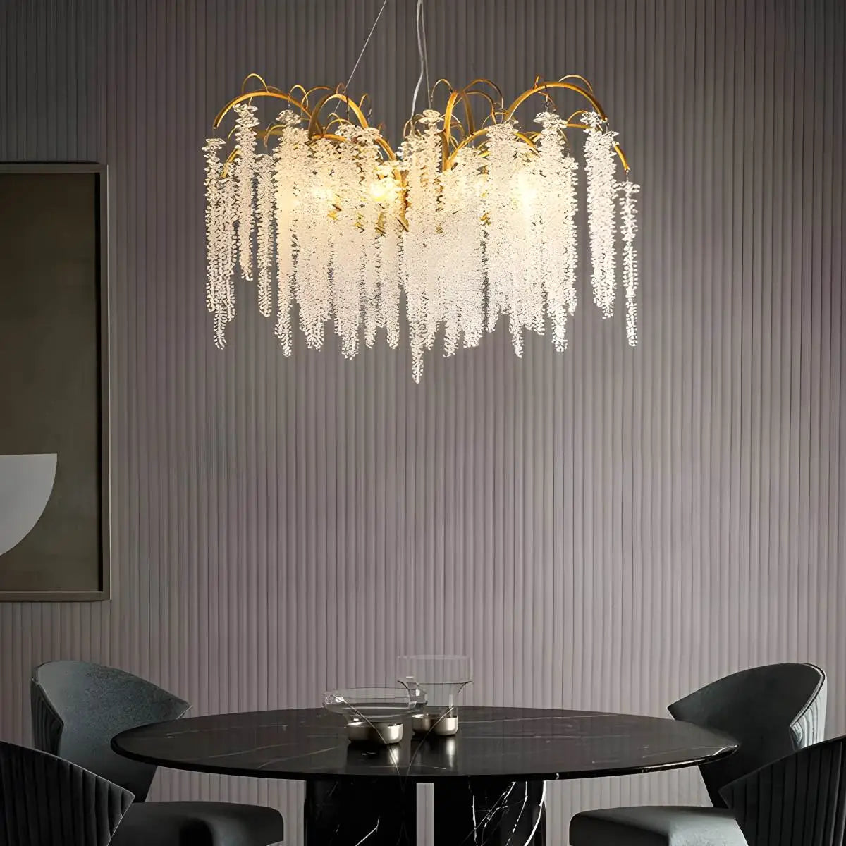 Antizer Crystal Tassel Chandelier for Living Room