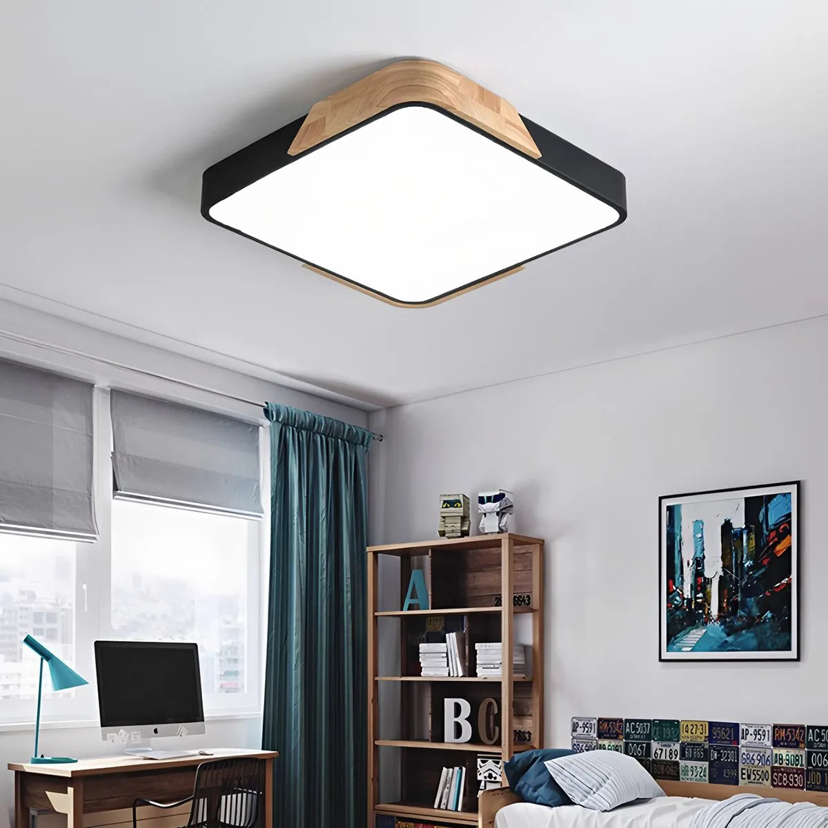natural wood ceiling light