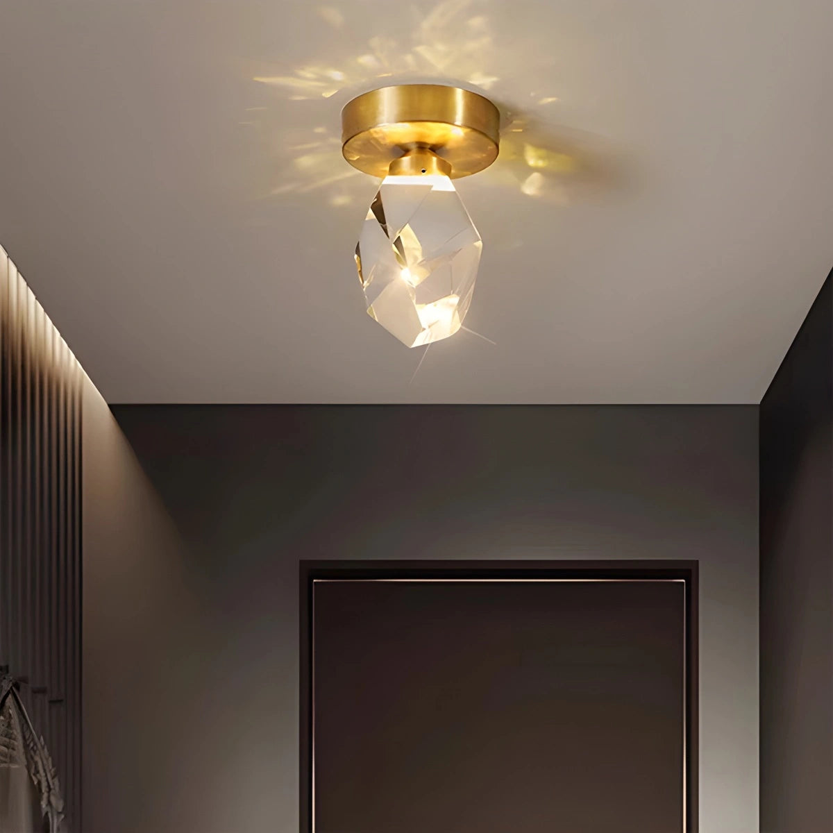 Antizer European Style Copper Glass Ceiling Lamp-G