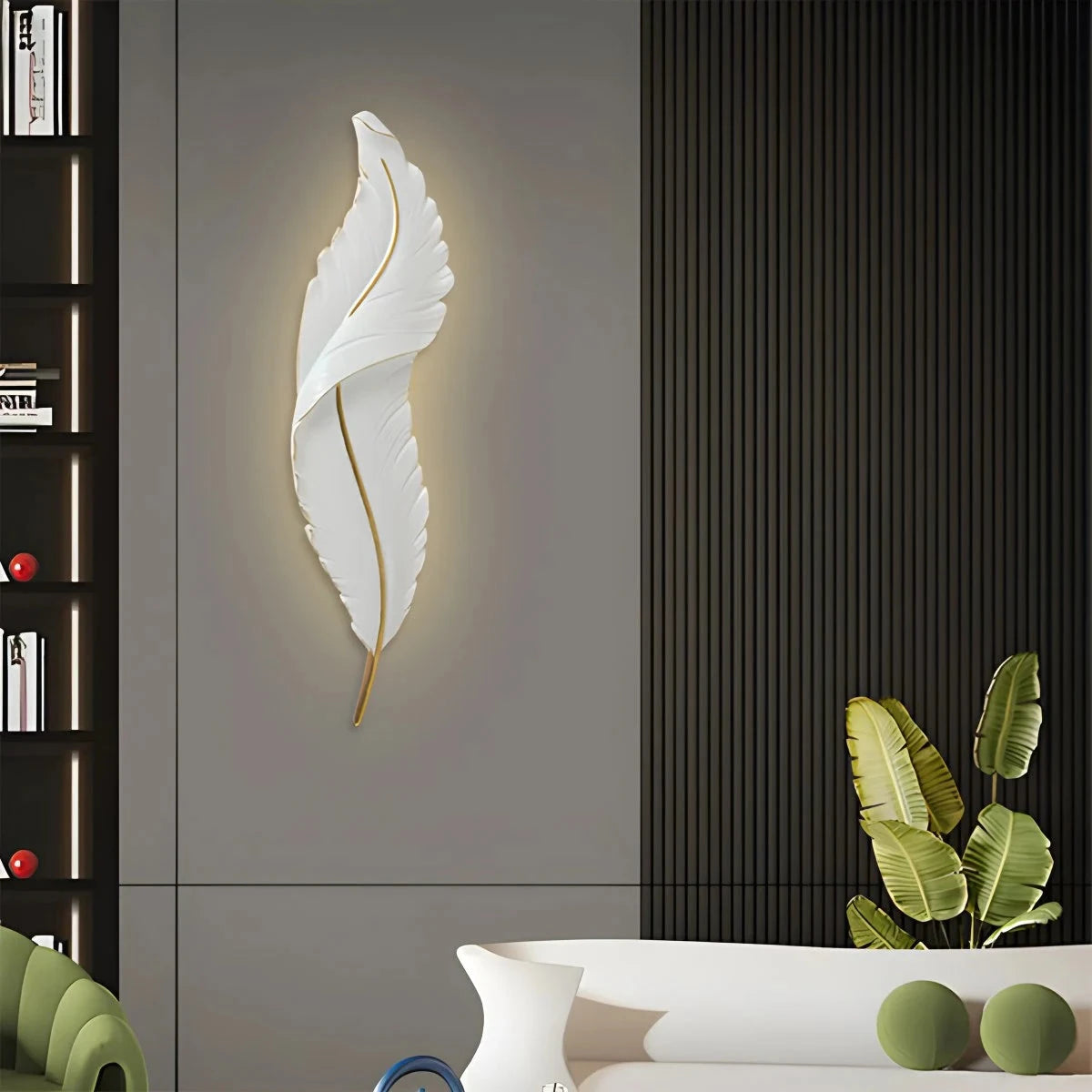 Antizer Feather Wall Lamp for Bedroom Living Room