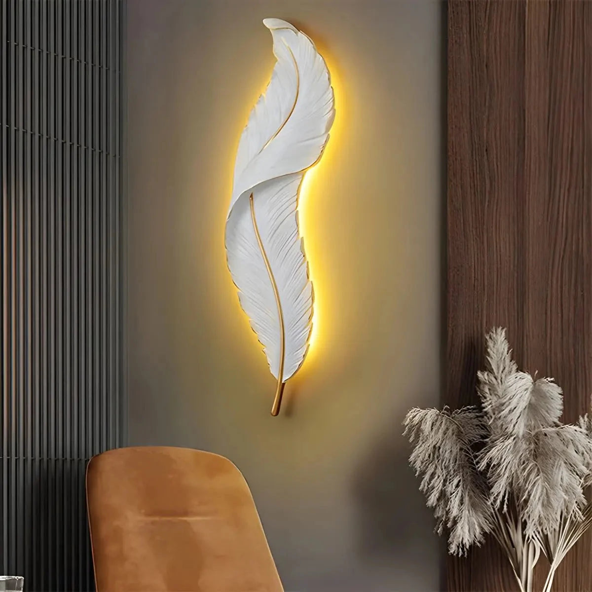 Antizer Feather Wall Lamp for Bedroom Living Room White