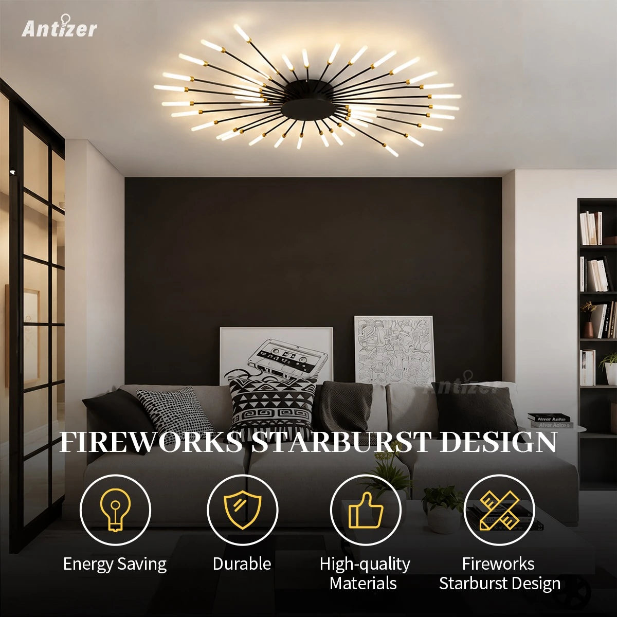 Antizer Fireworks Starburst Ceiling Light