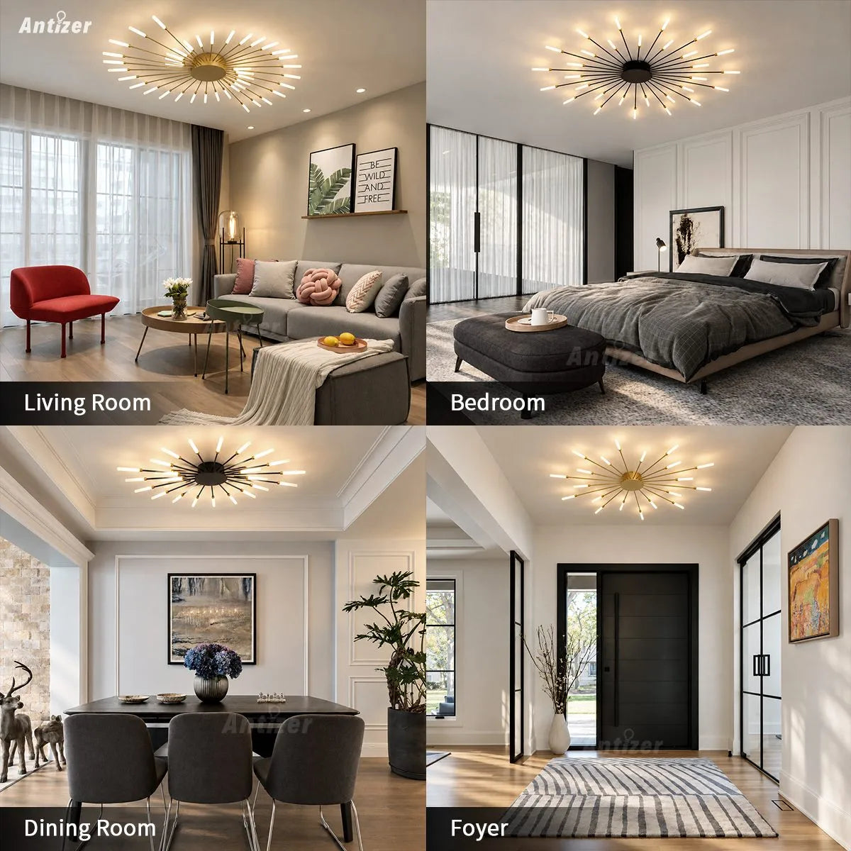 Antizer Fireworks Starburst Ceiling Light