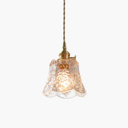 Antizer Flower Shape Brass Glass Pendant Light