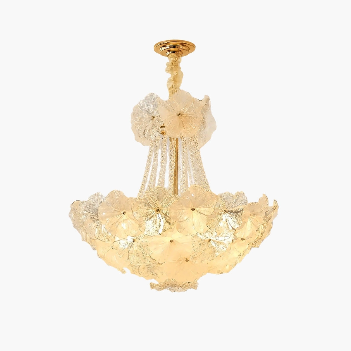 Antizer French Style Floral Glass Chandelier