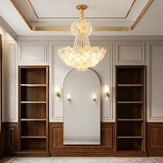 Antizer French Style Floral Glass Chandelier